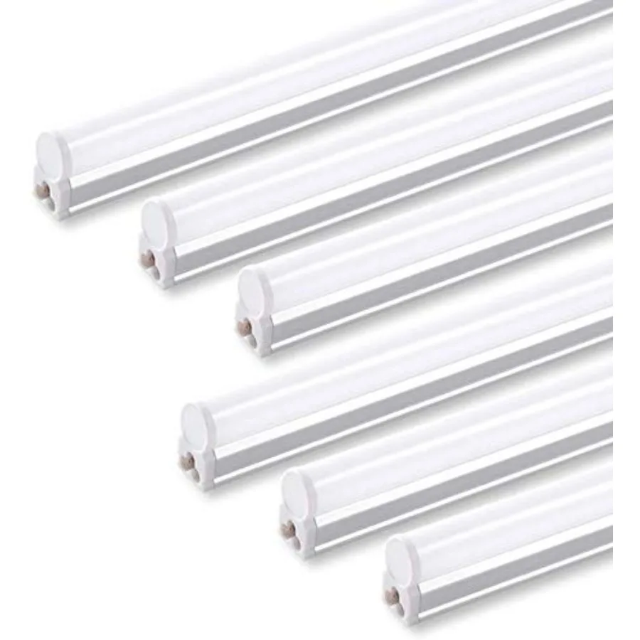 

6 Pack LED T5 Integrated Single Fixture 2200lm 20W Utility Shop Lights Ceiling and Under Cabinet Light ETL Listed Grow Light wi