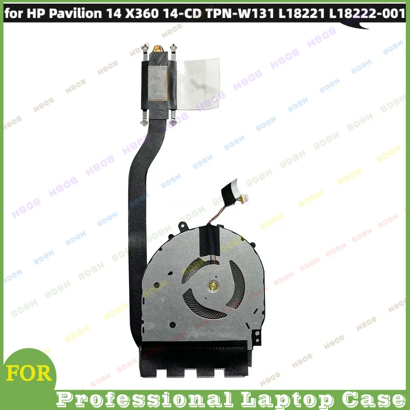 #BD New Thermal Fan For HP Pavilion 14 X360 14-CD TPN-W131 Copper Pads Shim Heatsink Radiator Cooling Sheet PN L18221 L18222-001
