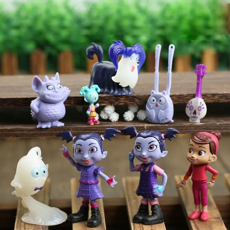 9PCS Set Vampirina Girl Action Figure Collection Toy 7cm Vampirina Props For Children Gifts Cake Figure Decorations