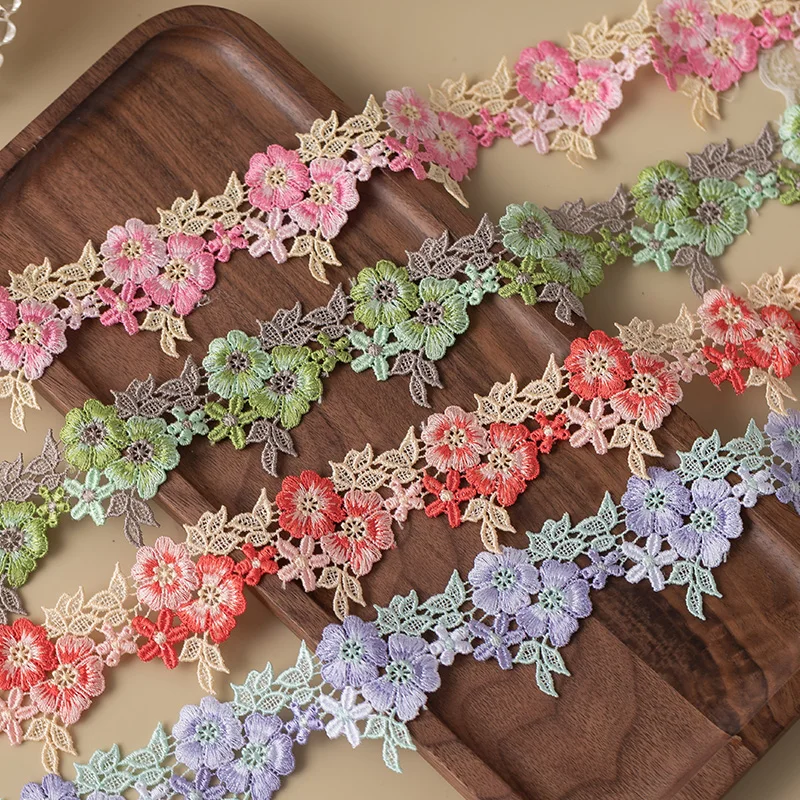 Home & Garden Sewing Accessories 3d Flower Fabric Decorative Arts Lace Ribbons Trim For Needlework Clothing Diy Crafts Supplies