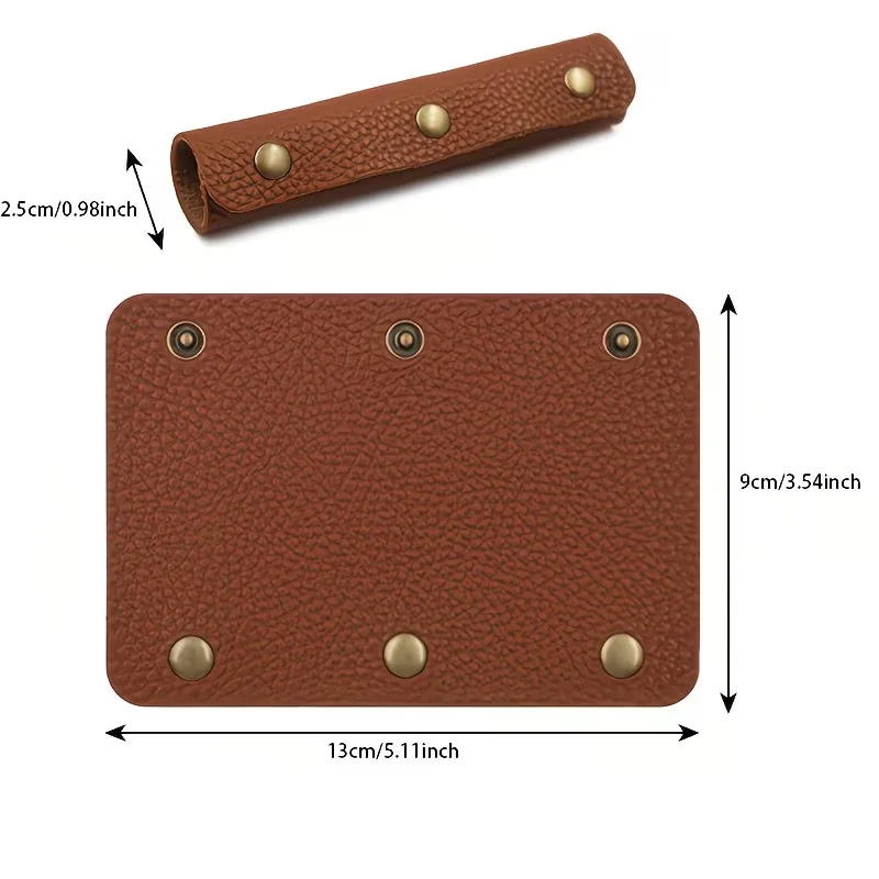 1pc Faux Leather Handle Protector Cover, Comfortable Reusable Grip Sleeve, Conceals Damaged Handles for Luggage, Handbags.