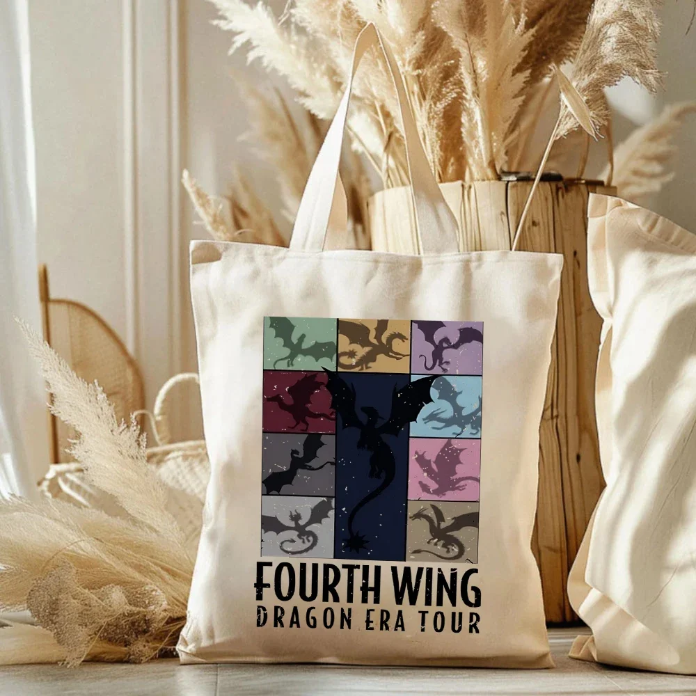 Fourth Wing Bookish Tote Bags Riders Quadrant Dragon Rider Basgiath War College Ladies Shopping HandBags My Fantasy Era Tote bag