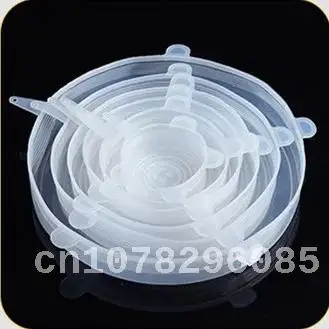 Universal Silicone Food Cover Cap, Panelas, Tigela, Reutilizável, Stretch Lids, Acessórios de Cozinha, 6Pcs, Conjunto