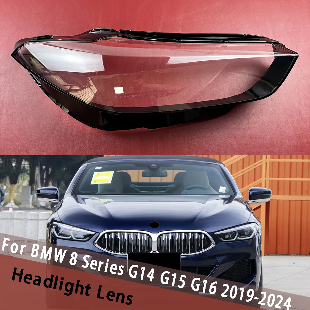 

For BMW 8 Series G14 G15 G16 2019 2020 2021 2022 2023 2024 Headlamp Housing Transparent Lampshade Headlight Shell Lens Cover