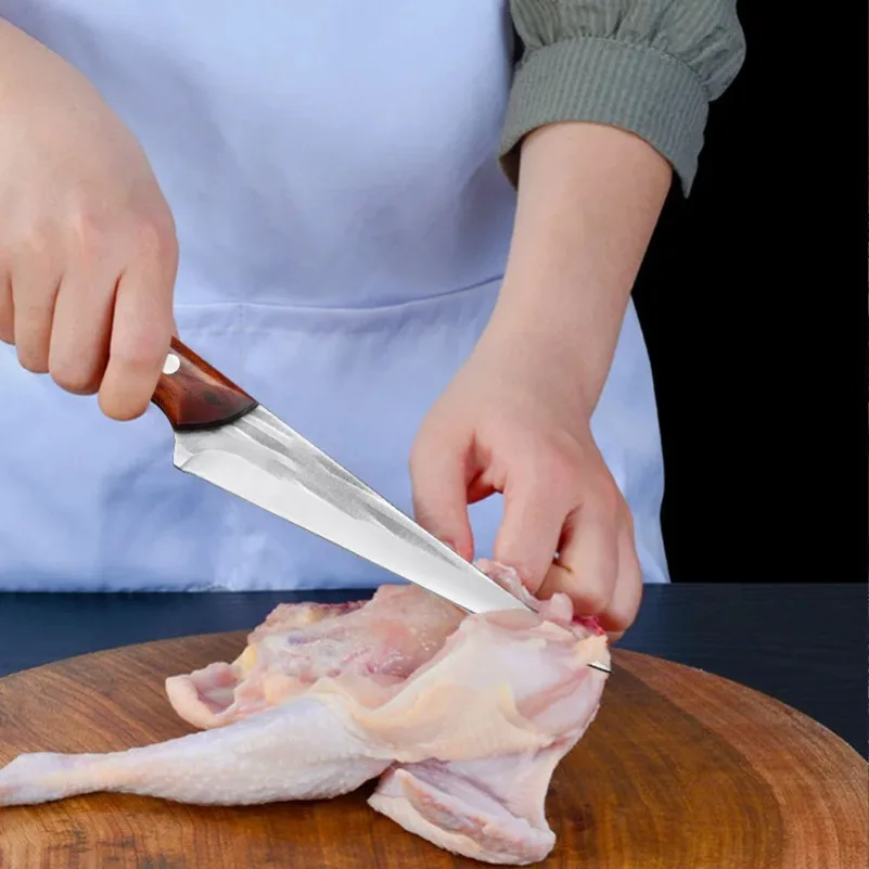 Boning Knife Slicing Fish Fruit Steak Knife Wooden Handle Hand Forge Boning Butcher Knife Chef Cleaver Meat Kitchen Knives Tools