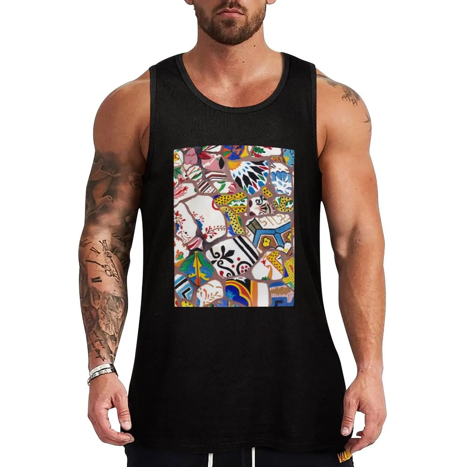 Camiseta sin mangas Gaudi Tiles, básica, informal, ligera y de color liso.
