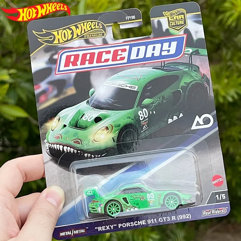 

Коллекционная модель автомобиля Hot Wheels Premium Car Culture Porsche 911 GT3 R Green Dinosaur, масштаб 1:64, литая под давлением, подарок