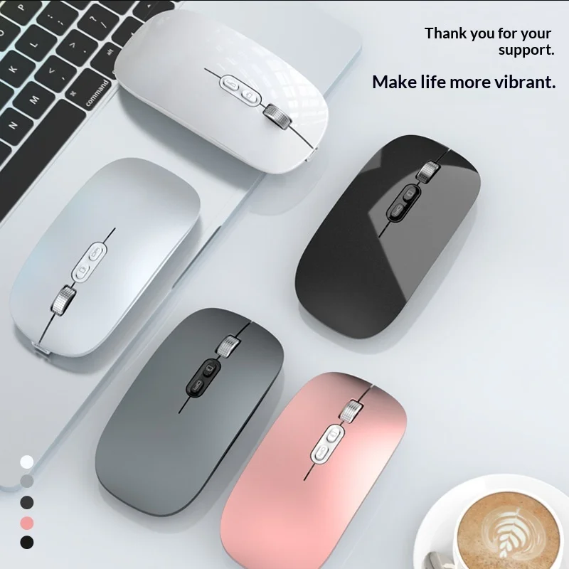 Fmouse M103 Dual Mode Silents Wireless Bluetooth Mouse Rechargeable Type-C Charging One Key Light Off For Laptop Office Gaming