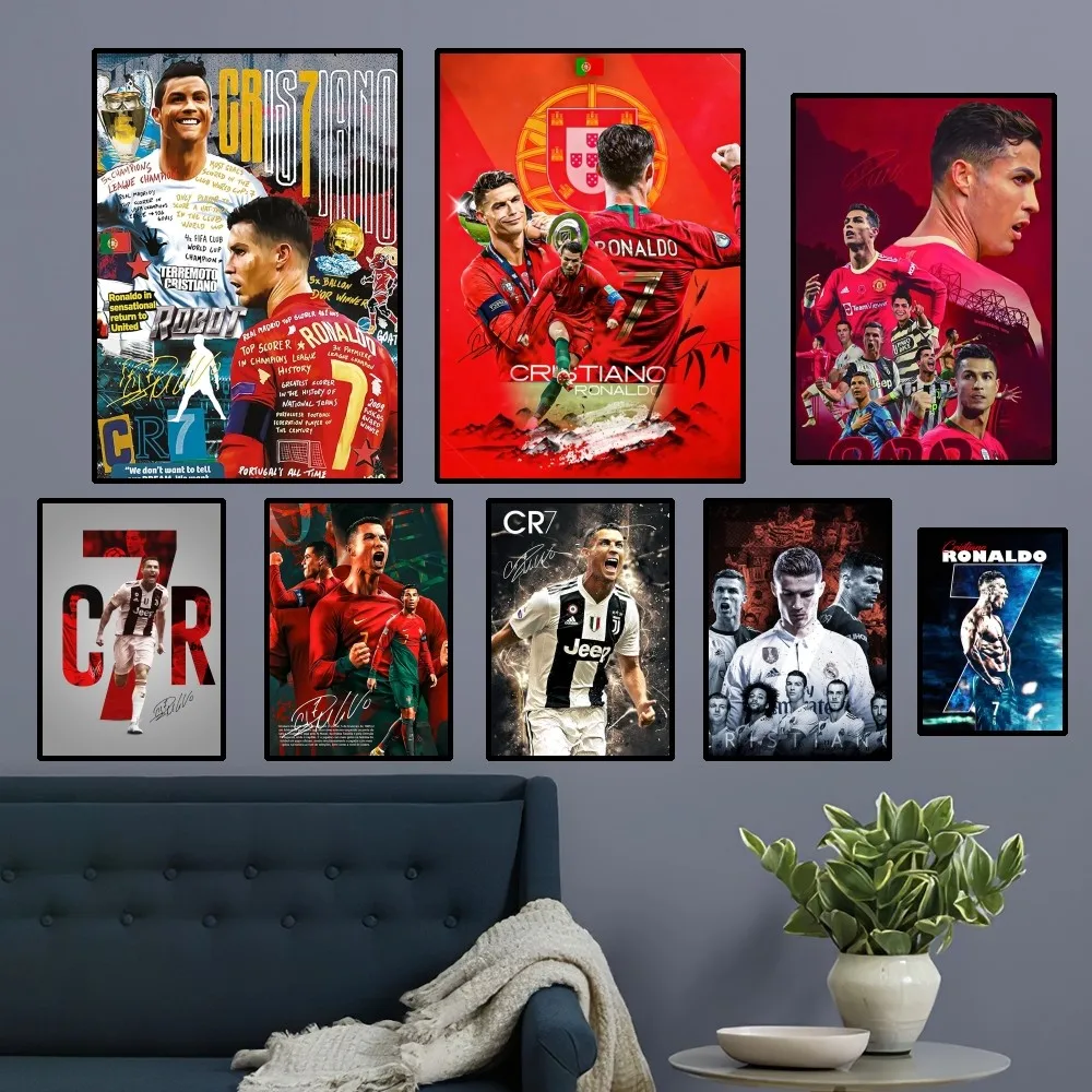 C-Cristiano R-Ronaldo CR7 Poster Home Room Decor Livingroom Bedroom Aesthetic Art Wall Painting Stickers