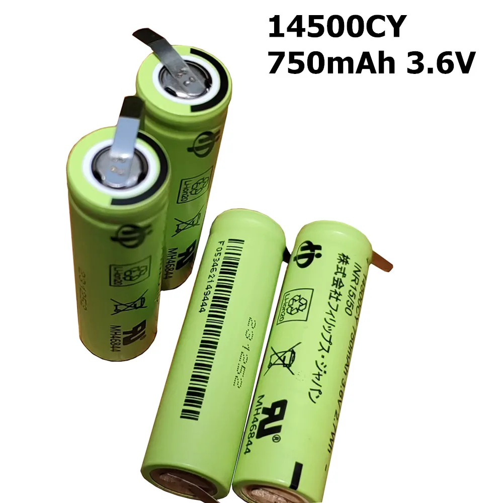 14500CY لبطارية ليثيوم أيون سانيو UR14500AC مع لوحة النيكل 3.6 فولت 750 مللي أمبير في الساعة لاستبدال ماكينة حلاقة فرشاة الأسنان براون أورال بي #3