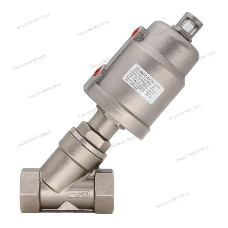 For Pneumatic Threaded Angle Seat Valve, Plastic Head All Steel Head High Temperature Steam Pipe Stainless Steel Valve