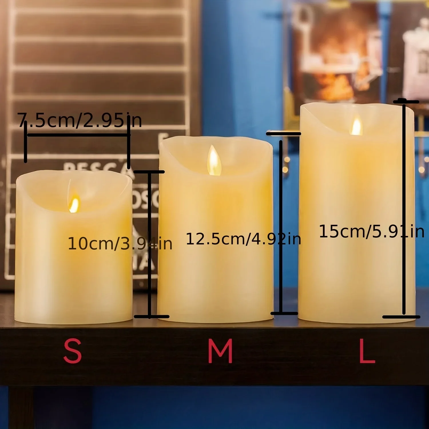 1Pc 10/12.5/15CM LED Electric Candle Lamp Flameless Candles Battery Powered Candles for Wedding Decor Birthday Party Supplies