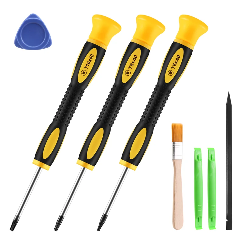 Abgn 8 pçs/set torx t8 t6 t10 h35 chave de fenda conjunto ferramentas reparo kit chave de fenda pry para um 360 ps3 ps4