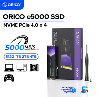 ORICO 1TB PCIe Gen4 5000MB/s NVMe M.2 2280 Internal Solid State Drive ynamic SLC Cache 3D NAND for PS5 Laptops PC Desktops e5000
