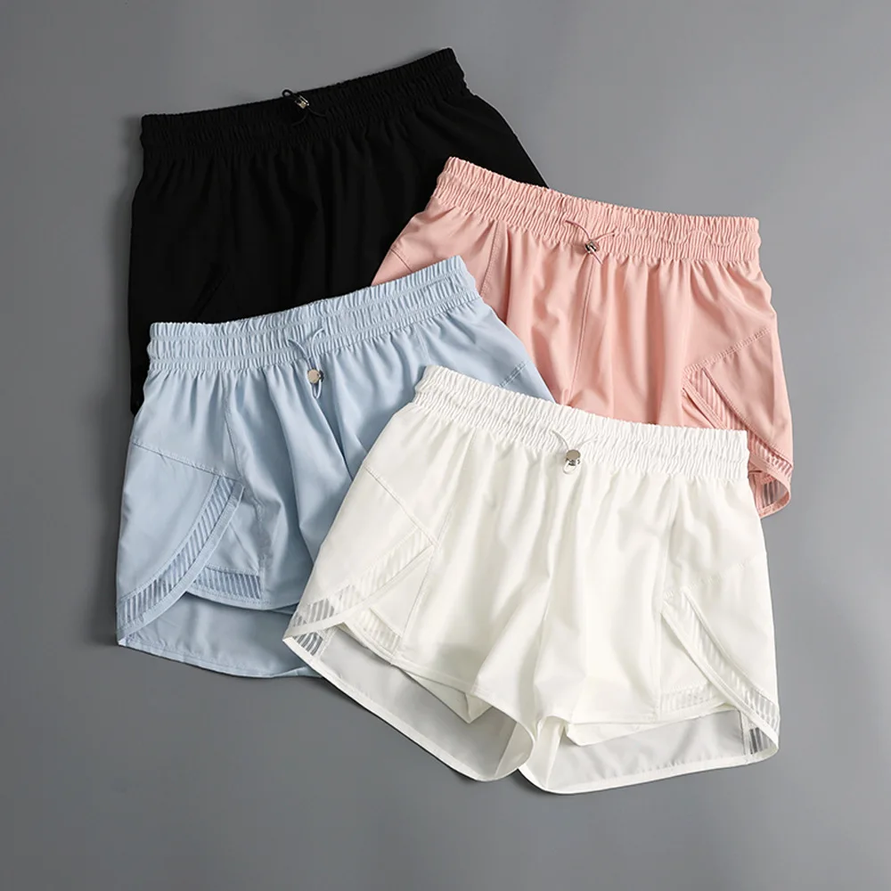 

Новые женские летние спортивные шорты для фитнеса: быстросохнущие, свободные, с защитой от бликов, с карманами