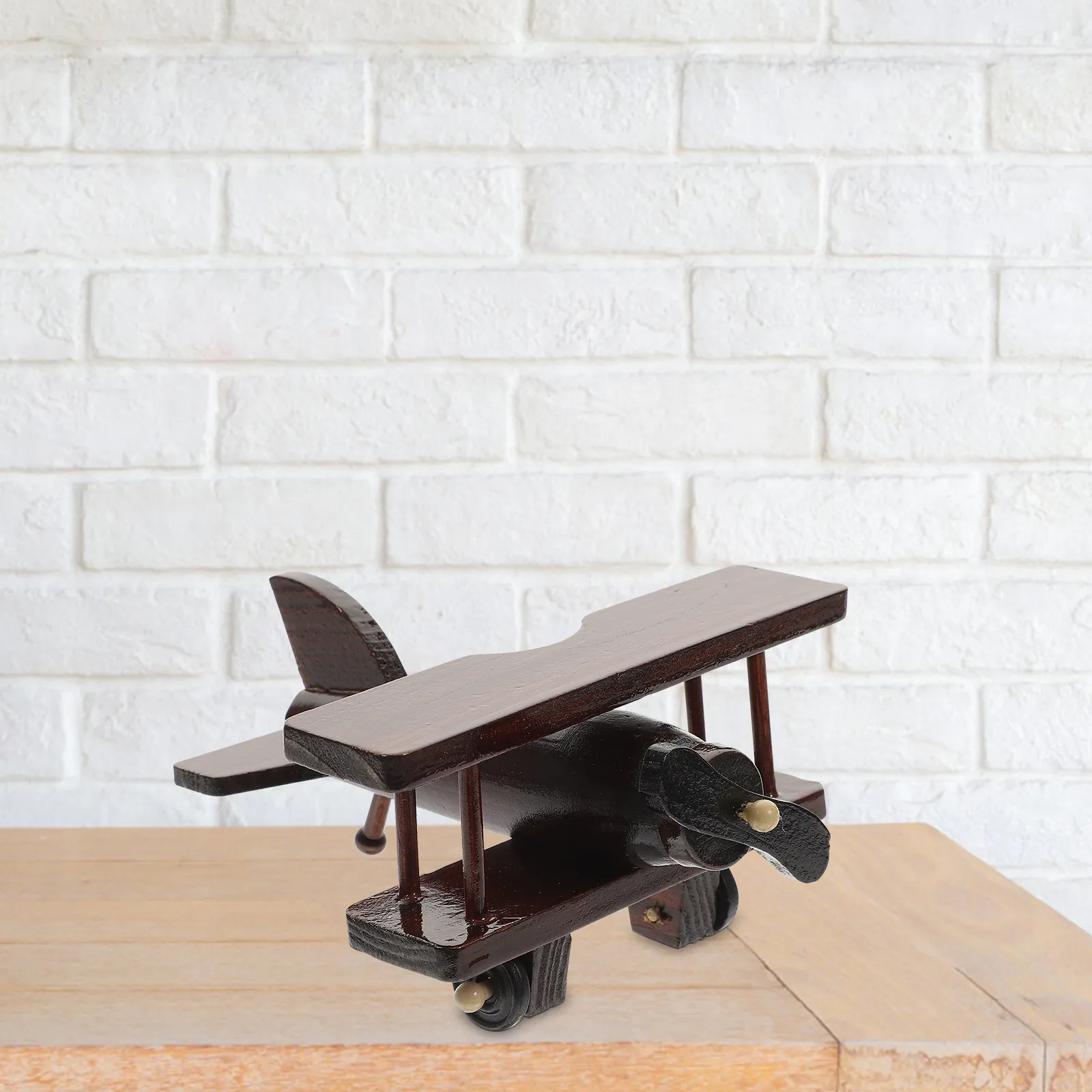 

Children Wooden Vintage Helicopter Wooden Plane Helicopter Decorative Creative Kids Learning Wood Airplane Gift