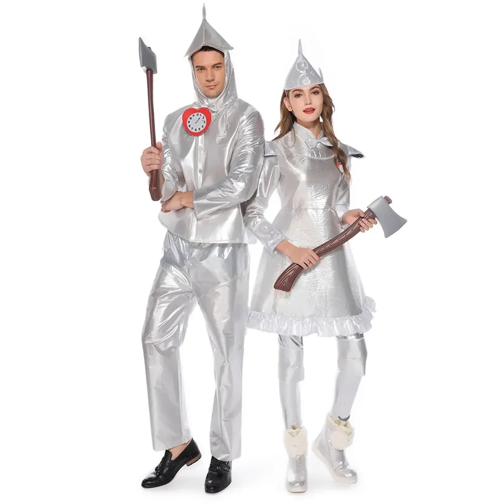 

Adult Halloween Carnival Party Wizard of Oz Cosplay Costume Christmas Masquerade Anime silver Tin Man Couples Cosplay Costumes