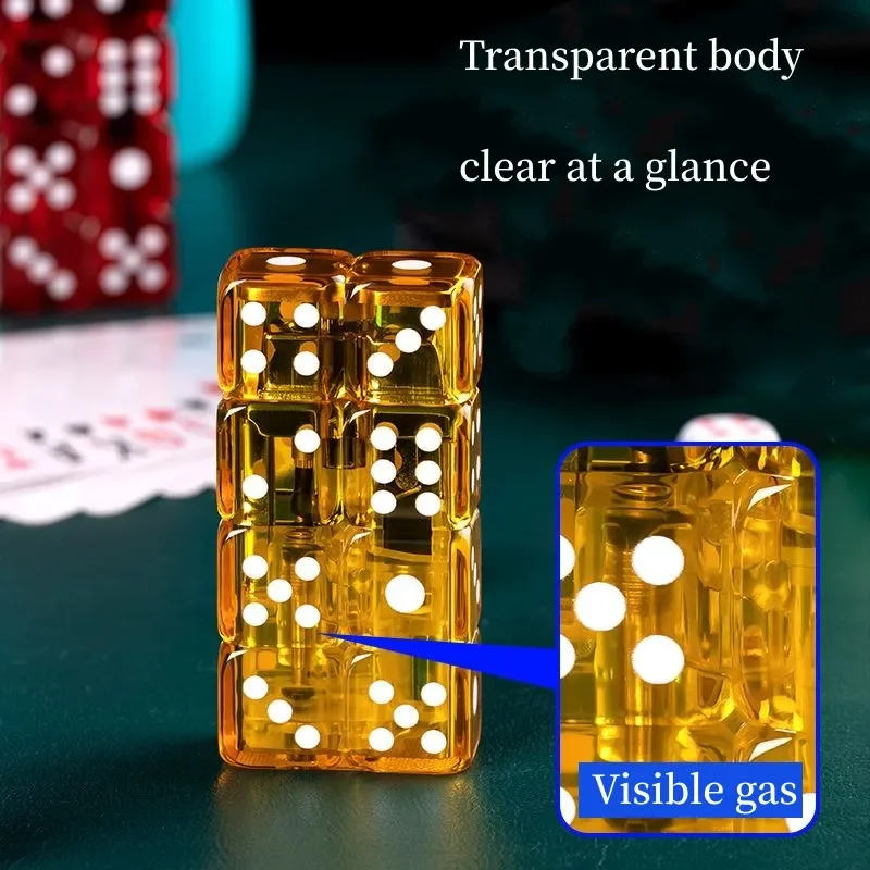 Double Row Dice Flashing Lights, Transparent Lighters, Windproof, Red Flames, mahjong, Scientific Sense