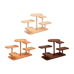 Display Riser Desktop Cabinet Organizer Wood Display Stand Shelf for Dolls Collection Flower Pot Party Dessert Cupcake Figure