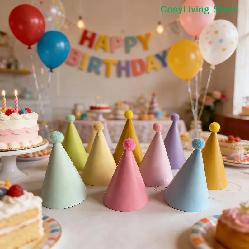 Party Hat Cone - [CL]5/6/9/12Pcs Cone Birthday Party Hat With