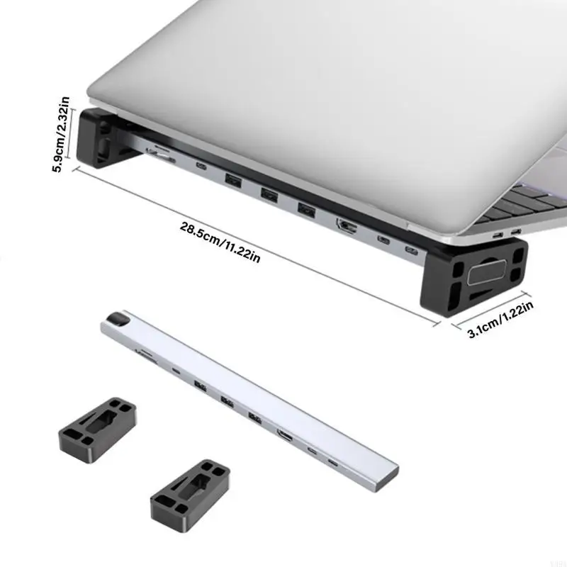 

Essential 9 Port USB C Adapter Docking Station PD100W повышает производительность