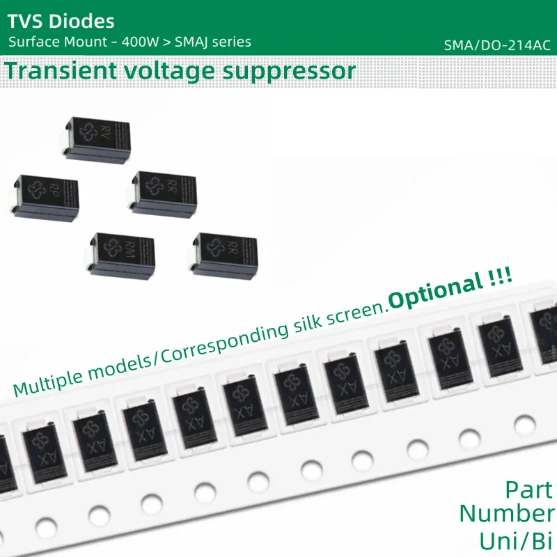 50pcs/lot TVS Diodes SMA package 400W SMAJ10A SMAJ10CA SMAJ11A SMAJ11CA SMAJ12A SMAJ12CA SMAJ13A SMAJ13CA