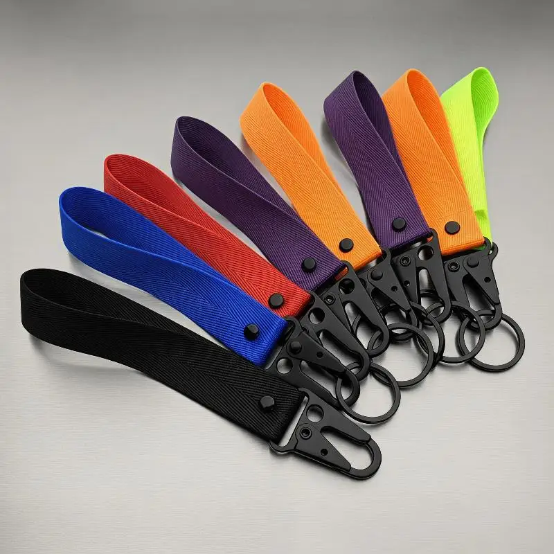 Keychain Nylon Webbing Hanging High Strong Wrist Strap Colorful Universal Key Holder Rope For Car Mobile Phone ID Card