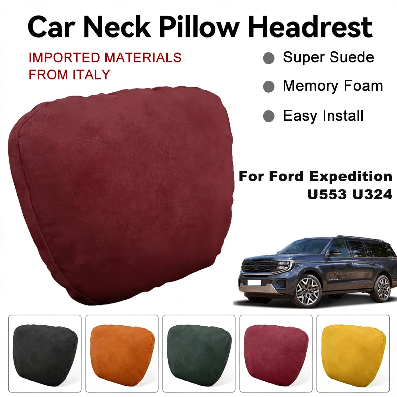

Italy Suede Car Neck Rest Pillow For Ford Expedition U553 U324 Seat Head Neck Support Cushion Auto Interior Accessories