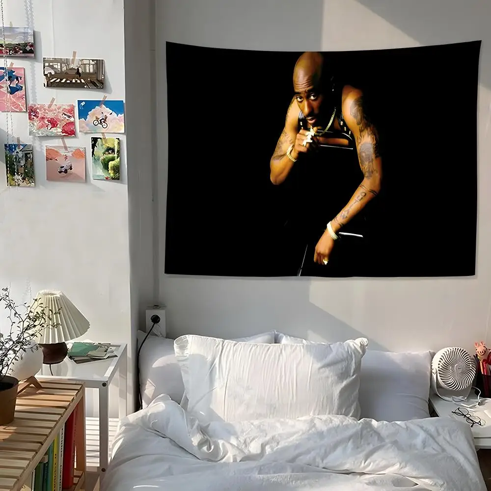 WestCoast HipHop 2pac tupac RIP Tapestry Aesthetic Room Decor Lightweight Durable Wall Art with Fine Workmanship