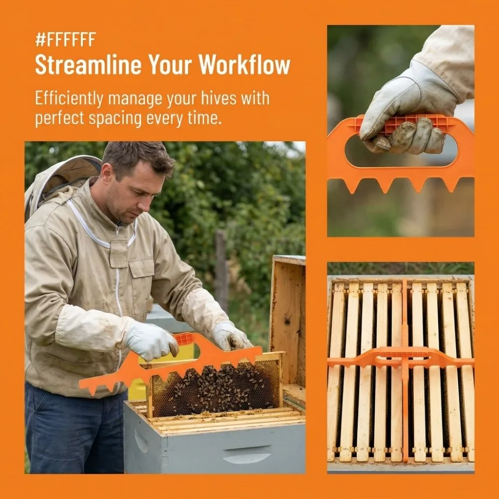 Durable Distance Rake Lightweight Multiple Sizes Beehivebee Keeping Tool Spacing 7/8/9 Frames Beekeeping Spacing Tool Beekeeping