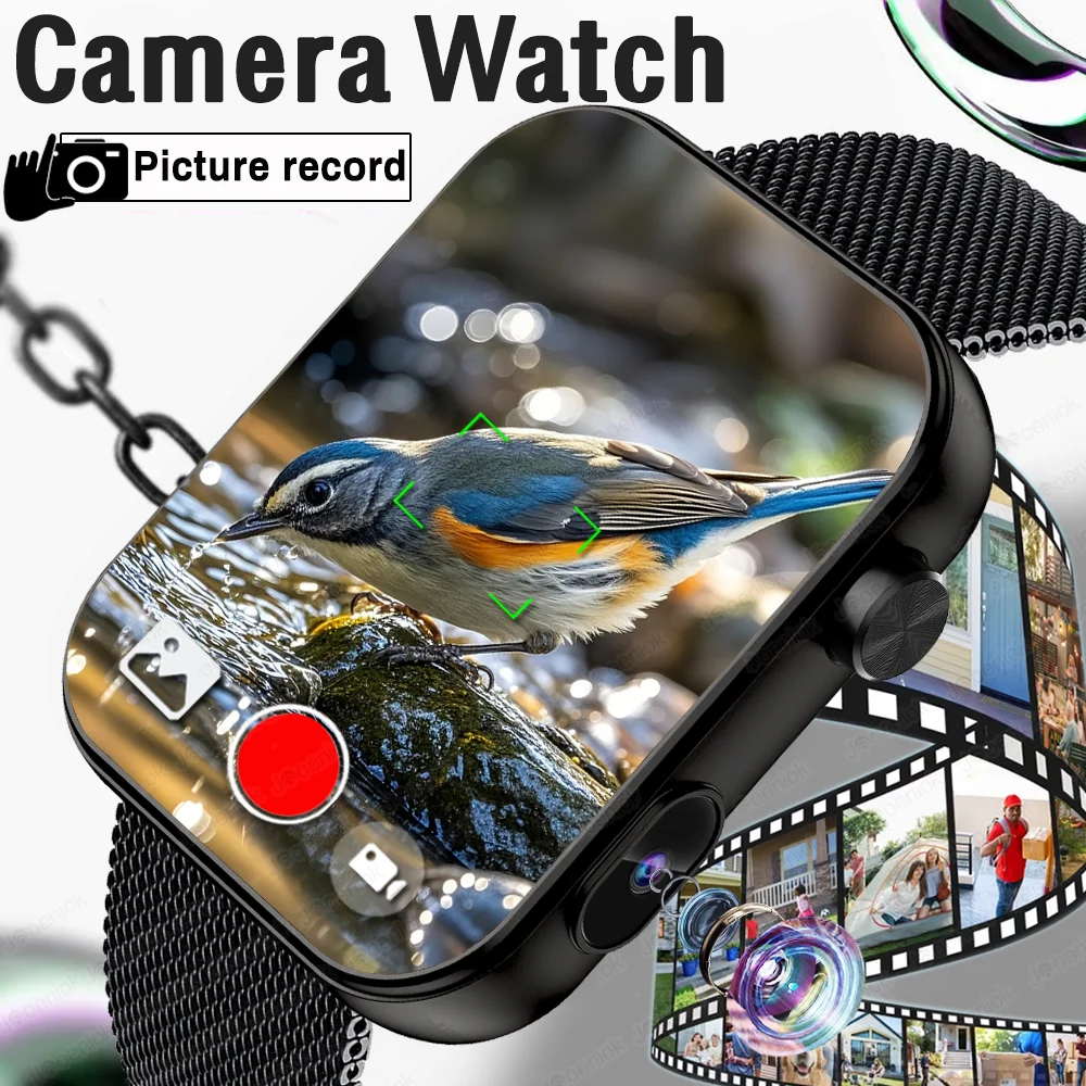 

New Smart Watch Women Men Camera Take Photo Record Video Heart Rate Local Music Sport Waterproof BT Call Smartwatch For Ladies