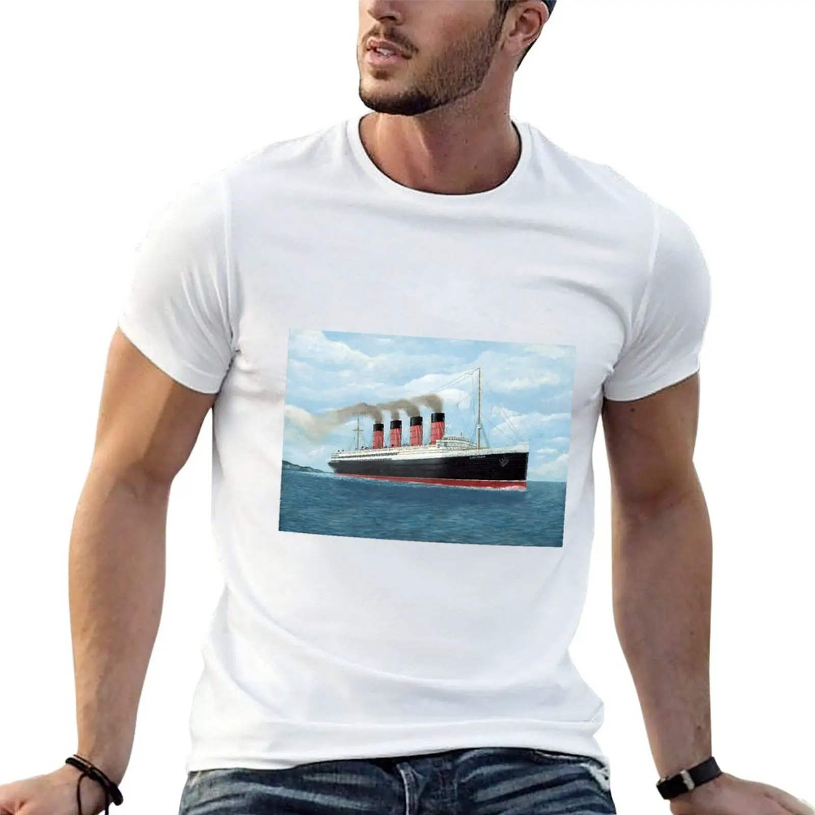 Camiseta Lusitania para hombre, camisetas para hombre, paquete de camisetas esenciales de algodón, camiseta