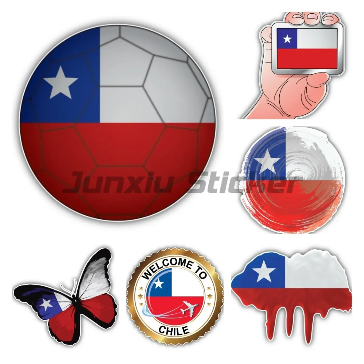 

Chile Flag Custom Print Creative Stickers JDM Decal for On White Personality Van Fashion Decal Vinyl Self-adhesive Car Sticker