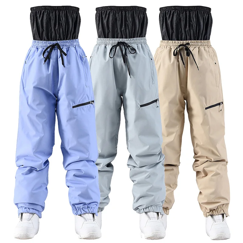 Women's Snow Pants Waterproof Warm Men's Ski Pants Insulated Ripstop Snowboard Winter Pants Oversize Trousers