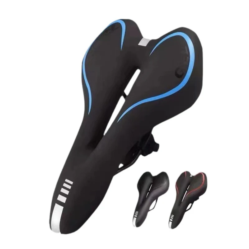 Bicycle Saddle Road and Mountain Bike Silicone Cushion PU Leather Surface Silica Filled Gel Bike Seat Comfortable and Shockproof