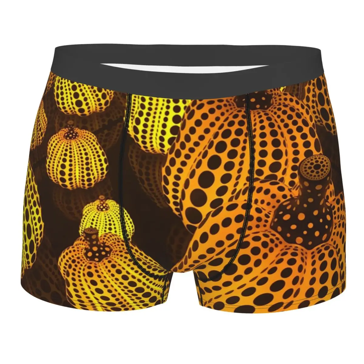 

Custom Yayoi Kusama Tokyo Underwear Men Breathbale Abstract Dots Pop Art Pumpkin Boxer Briefs