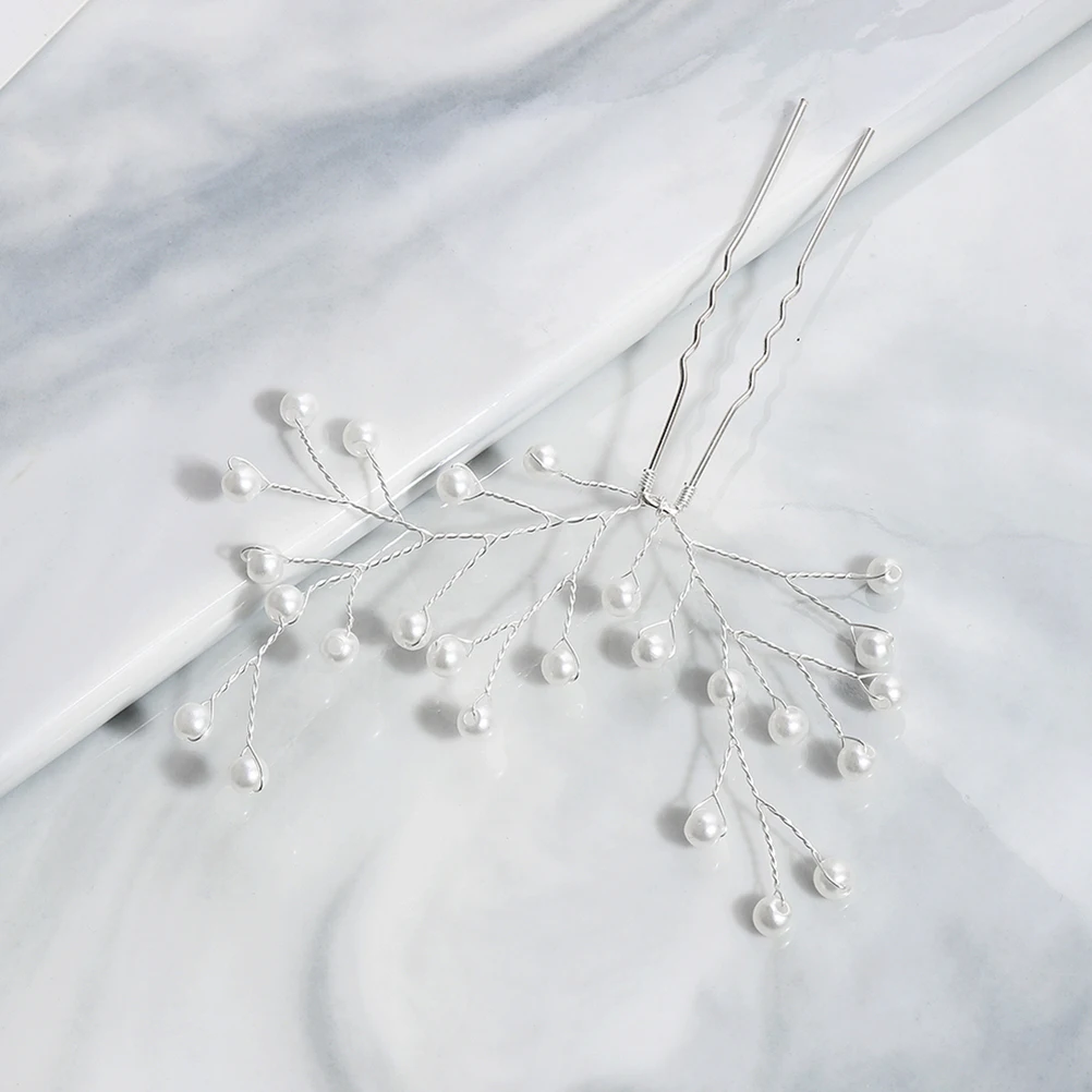 

Pearl Hairpin Bridal Hairpin Shape Bridal Wedding Banquet Party Decorative Hair Accessories Durable Lightweight