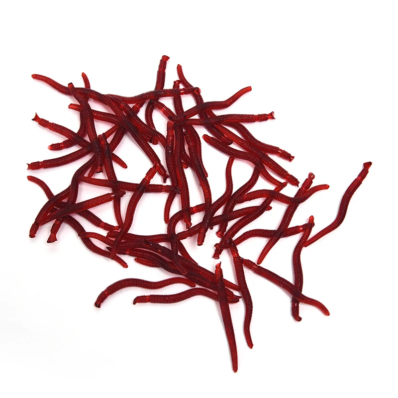 50 قطعة 35 مللي متر محاكاة دودة الأرض الاصطناعي الصيد إغراء معالجة الطعم الناعم