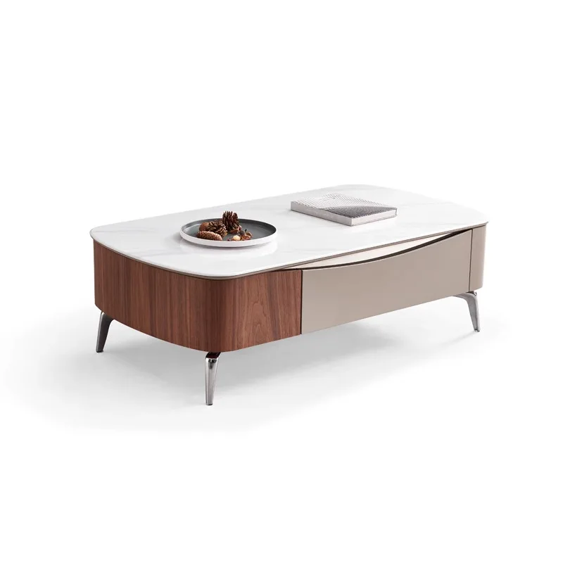 

Simple modern furniture living room microcrystalline stone antique coffee table TV combination household coffee table 2024 new