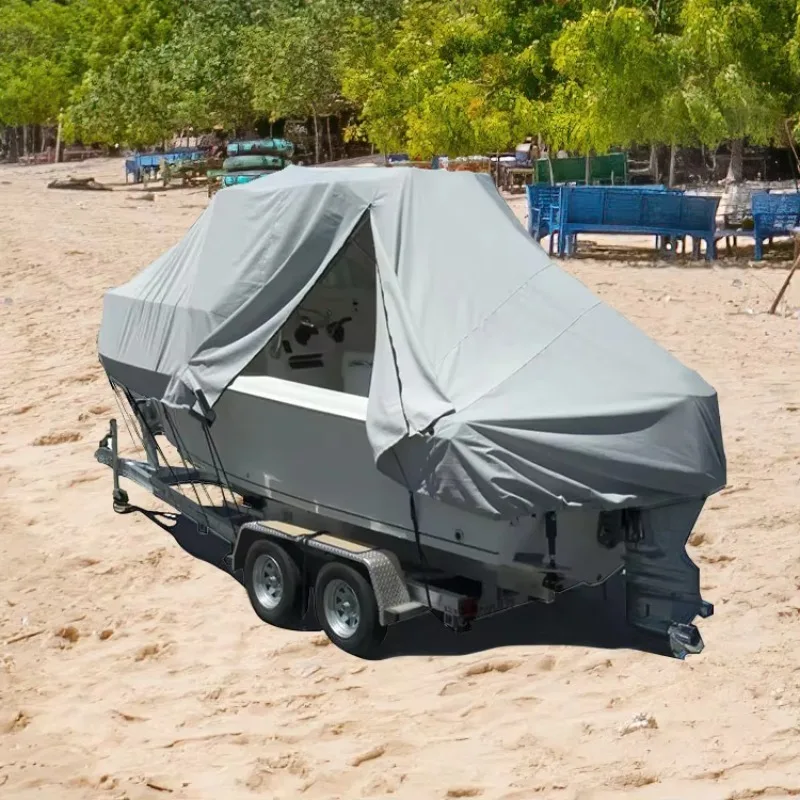 Custom Anti-UV Jumbo 300D Pigment Polyester Fishing Boat Cover Waterproof Marine Boat Cover