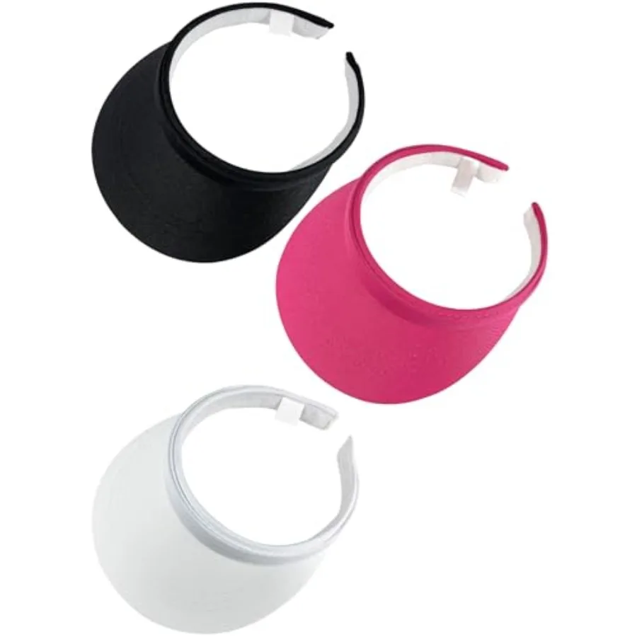 

3 Pack Sports Sun Visor Hat Women Men Adjustable Clip On Visors Outdoor Golf Beach Cap