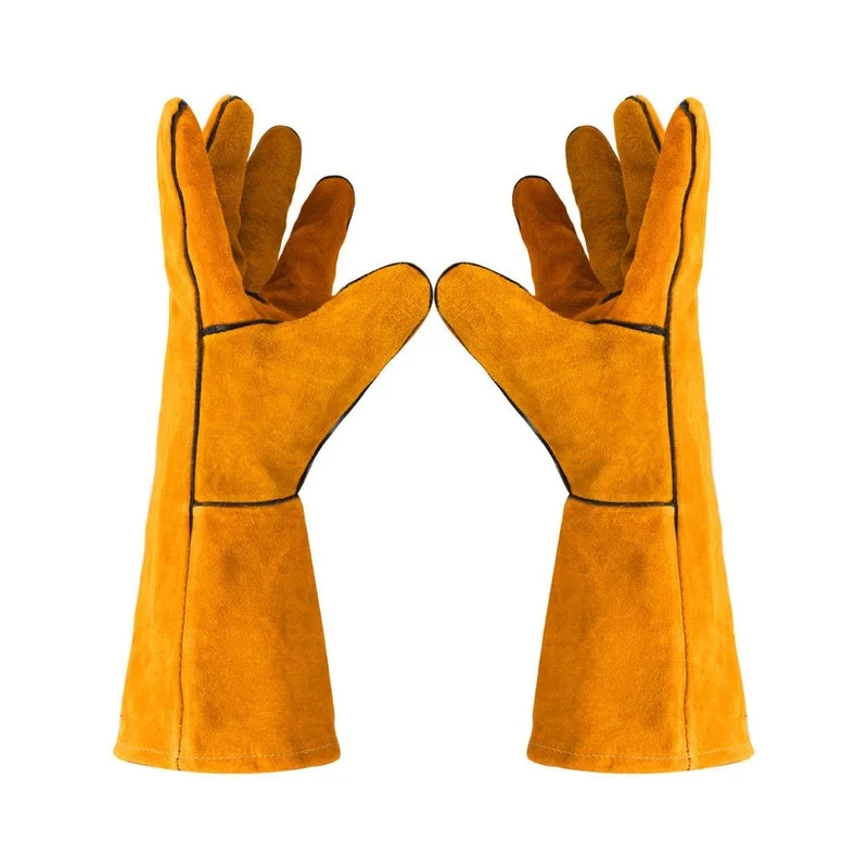 Cowhide Welding Gloves Fire Heat-Resistant Cowhide Forges Heat Resistant Welding Fireplaces Gloves for Men Women Dropshipping