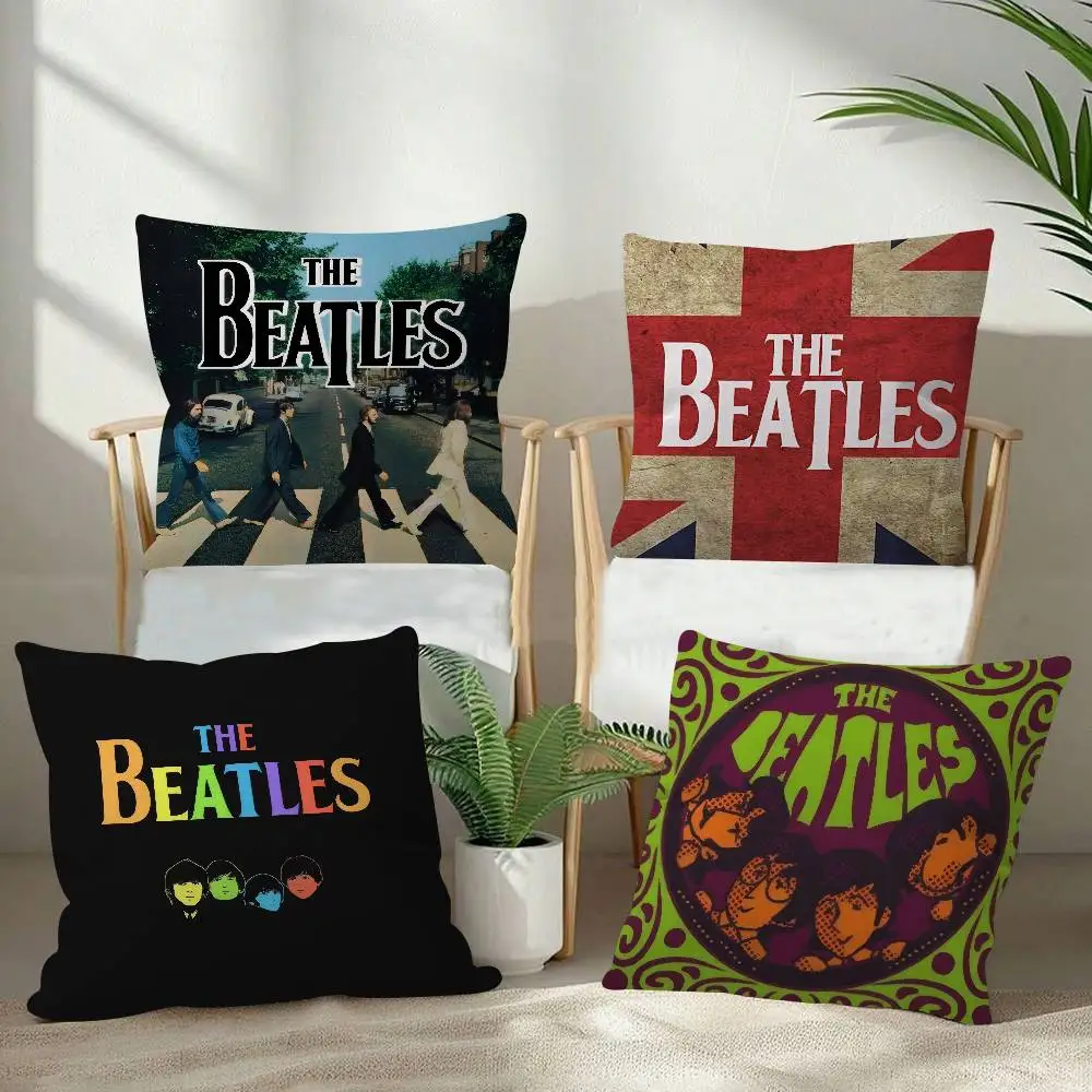Yellow Submarine T-The band Beatles Double-sided Printed pillow cover Short plush Suitable living room sofas throw cushion cover