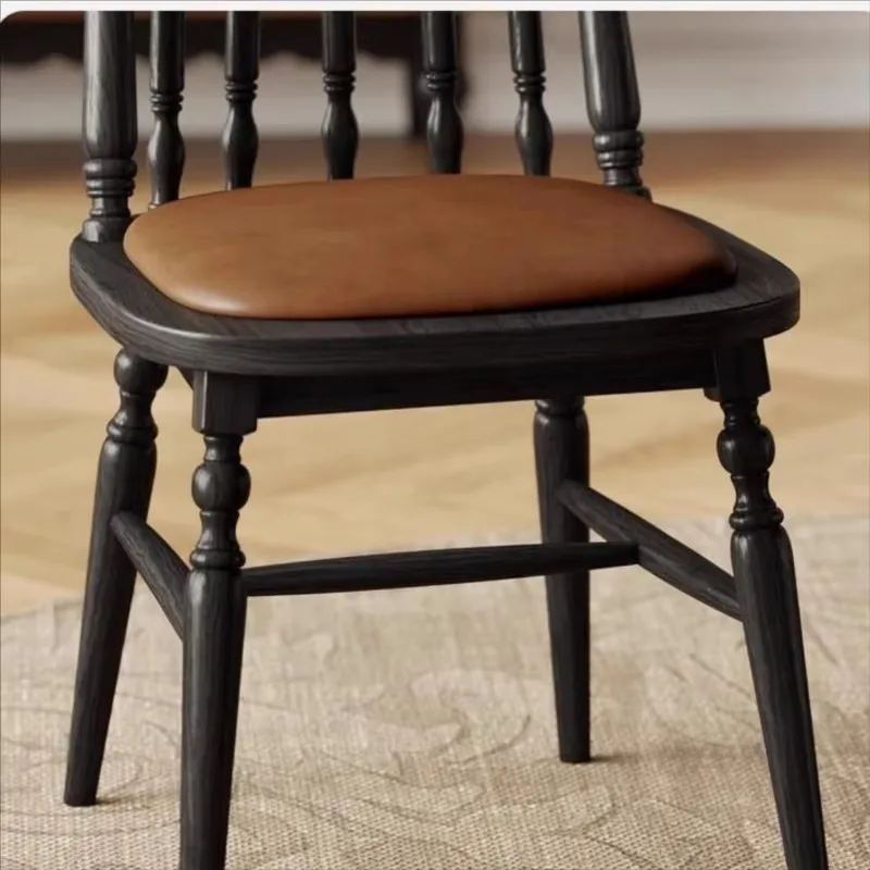 Sedia da pranzo rustica in legno Ristorante imbottito Sedia da pranzo dal design francese Sedia da pranzo rilassante della metà del secolo Sillas Comedor Mobili per la casa