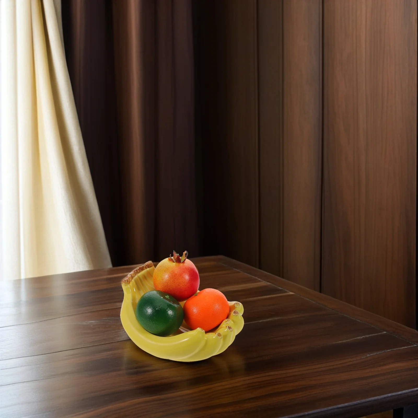 

Ceramic Banana Fruit Bowl Sturdy Banana Shaped Dish Decorative Fruit Plate Tray Kitchen Countertop Tropical Kitchen Decor