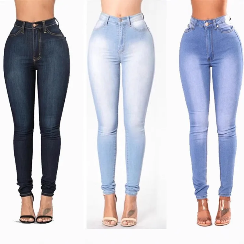 

Spring Women's Clothing Slim Fit Stretch High Waist Skinny Jeans For Woman Cotton Urban Casual Long Denim Ankle Cut Pants
