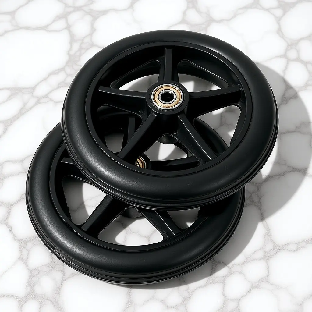 Roues avant de fauteuil roulant, 6 pouces, pneus solides de remplacement, bandes antidérapantes, Installation facile, pièces de rechange pour fauteuil roulant, santé, 2 pièces