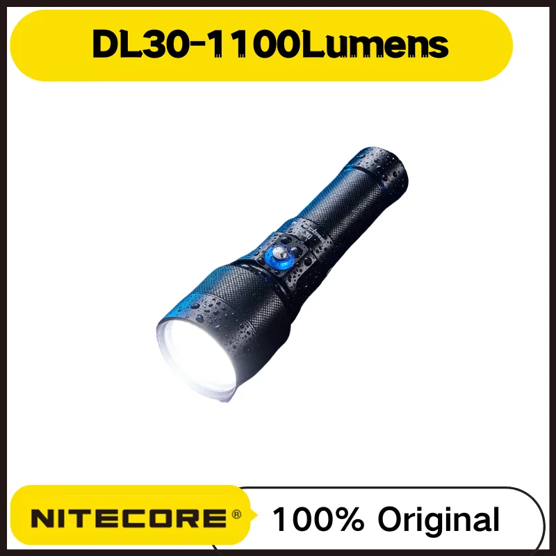 

NITECORE DL30 1100 Lumens Dive Flashlight For 100 Meters Submersible 788m Long Range Spotlight With 5300mAh Rechargeable Battery
