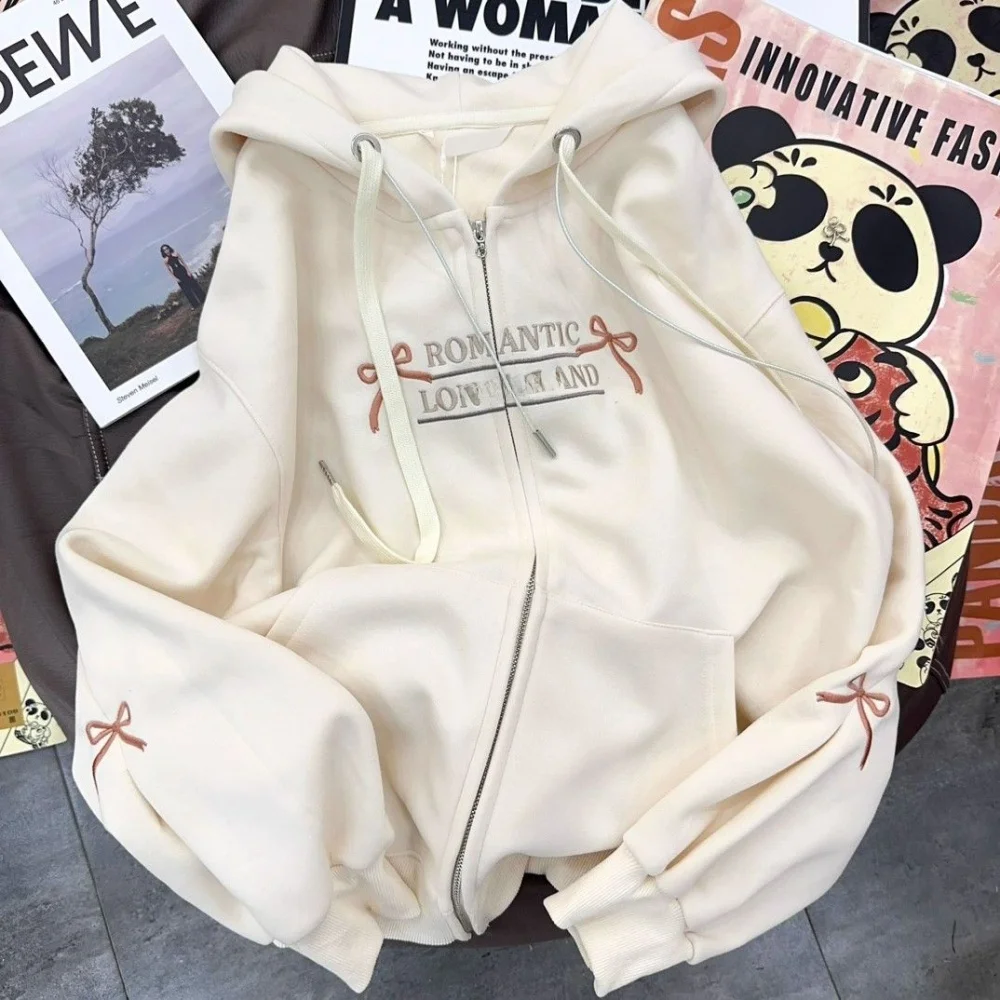 

Повседневная толстовка-худи унисекс с узлом, модная, универсальная, свободного кроя, в корейском стиле, с длинными рукавами, на молнии, весна-осень