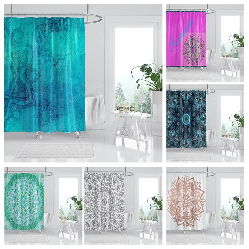 Mandala Waterproof fabric shower curtains Bathroom curtain accessories Bath curtain 180x200cm 240*200cm boho decoration vintage